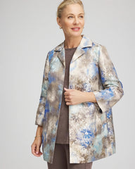 Chico's | Travelers™ Collection Watercolor Jacquard Jacket/ Walnut
