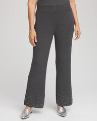 Chico's | Travelers™ Embellished Straight-Leg Pants/ Graphite Gray