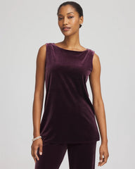 Chico's | Travelers™ Velvet Side-Slit Tank/ Night Bloom
