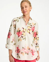 Chico's | No Iron™ Printed Stretch Shirt/ Hot Honeysuckle