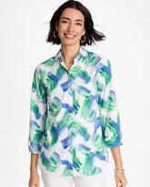 Chico's | No Iron™ Printed Stretch Shirt/ Amparo Blue