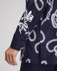 Chico's | No Iron™ Rope Print Tunic/ Passport Blue
