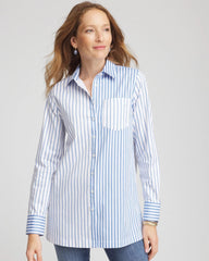 Chico's | No Iron™ Stripe Mix Tunic/ Tidal Blue