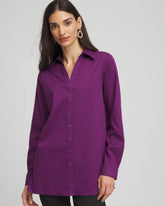 Chico's | No Iron™ Novelty Button Tunic/ Purple Royale