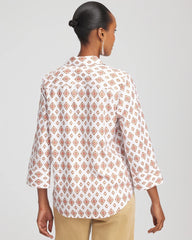 Chico's | No Iron™ Tie-Front Geo-Print Shirt/ Siesta Rose