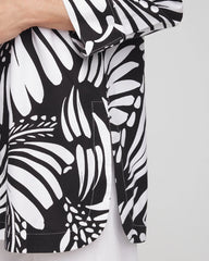 Chico's | No Iron™ Printed Palms Button Down Tunic/ Black