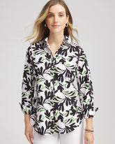 Chico's | No Iron™ Abstract Floral Shirt/ Salted Lime