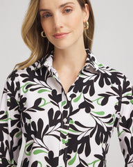 Chico's | No Iron™ Abstract Floral Shirt/ Salted Lime