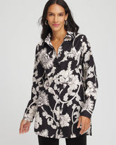 Chico's | No Iron™ Bryne Bloom Stretch Tunic/ Black