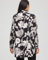 Chico's | No Iron™ Bryne Bloom Stretch Tunic/ Black