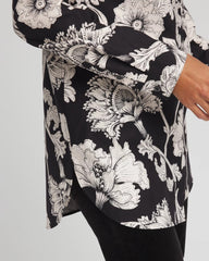 Chico's | No Iron™ Bryne Bloom Stretch Tunic/ Black