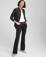 Chico's | No Iron™ Findot Print Sateen Shirt/ Black
