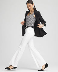 Chico's | Girlfriend No Stain Frayed Flared Jeans/ Alabaster
