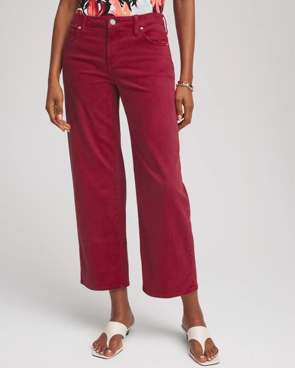 Chico's | Girlfriend Wide-Leg Crop Jean/ Russet Red