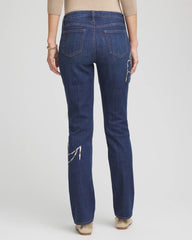 Chico's | Sequins Rose Girlfriend Slim-Leg Jeans/ Sequoia Indigo