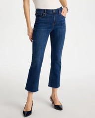 Chico's | Petite Girlfriend Fray Hem Kick Flares/ Carina Indigo