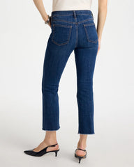 Chico's | Petite Girlfriend Fray Hem Kick Flares/ Carina Indigo