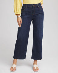Chico's | Girlfriend Wide-Leg Cropped Jean/ Dark Sapphire Indigo