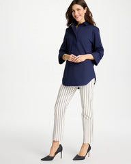 Chico's | Pinstriped Brigitte™ Slim Ankle Pants/ Alabaster