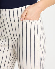 Chico's | Pinstriped Brigitte™ Slim Ankle Pants/ Alabaster