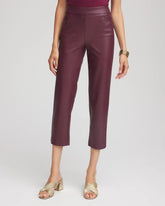 Chico's | Faux Leather Brigitte™ Pull-On Cropped Pants/ Blackened Burgundy