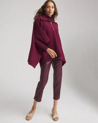 Chico's | Faux Leather Brigitte™ Pull-On Cropped Pants/ Blackened Burgundy