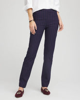 Chico's | Shadow Stripe Brigitte™ Slim Pull-On Pants/ Passport Blue