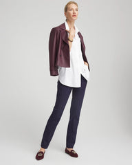 Chico's | Shadow Stripe Brigitte™ Slim Pull-On Pants/ Passport Blue