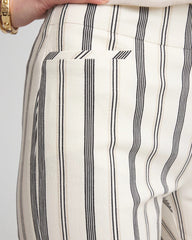 Chico's | Brigitte™ Slub Striped Cropped Pants/ Ecru