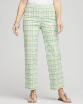 Chico's | Brigitte™ Wide Leg Plaid Cropped Pants/ Moroccan Mint