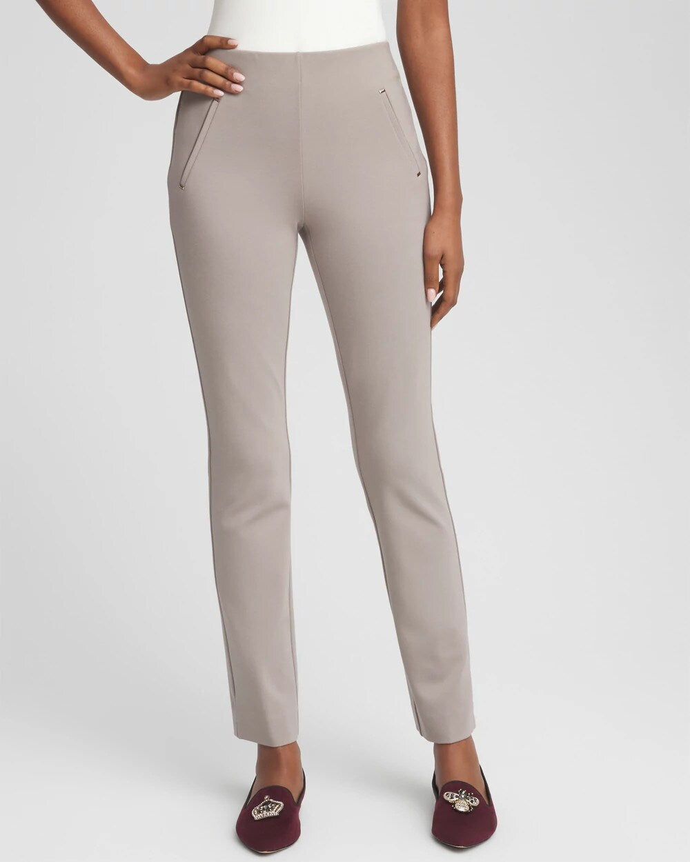 Chico's | Juliet Slim Trim Detail Ankle Pants/ Rocky Mountain