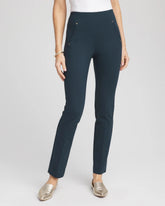 Chico's | Juliet Slim Trim Detail Ankle Pants/ Teal Shadow