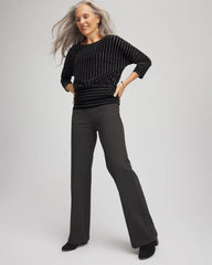 Chico's | Petite Juliet Wide Full-Length Ponte Pants/ Graphite Heather Gray