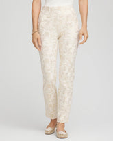 Chico's | Juliet Golden Foiled Slim Ankle Pants/ English Cream