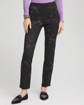 Chico's | Juliet Floral Ankle Pants/ Black
