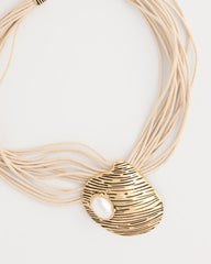 Chico's | Golden Shell Pendant Necklace/ Gold