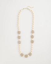 Chico's | Long Geo Beaded Necklace/ Neutral