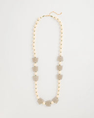 Chico's | Long Geo Beaded Necklace/ Neutral