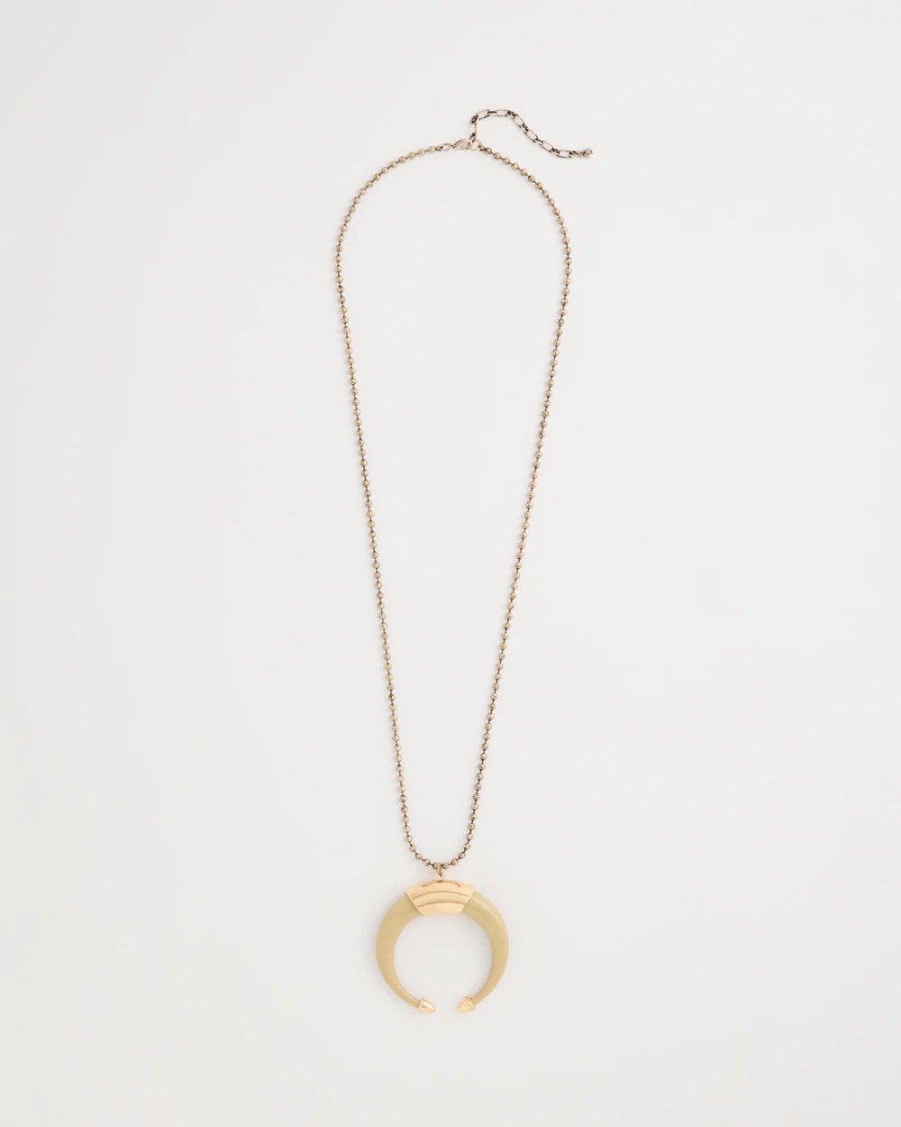 Chico's | Long Horn Pendant Necklace/ Neutral