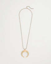 Chico's | Long Horn Pendant Necklace/ Neutral