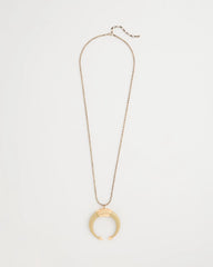 Chico's | Long Horn Pendant Necklace/ Neutral