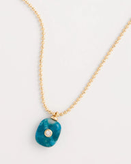 Chico's | Genuine Jade Stone Pendant Necklace/ Teal