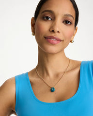 Chico's | Genuine Jade Stone Pendant Necklace/ Teal