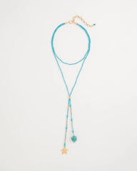 Chico's | Genuine Turquoise Stone Y-Necklace/ Teal