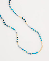 Chico's | Genuine Stone Beaded Long Necklace/ Teal