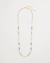 Chico's | Beaded Long Necklace/ Green