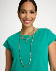 Chico's | Beaded Long Necklace/ Green