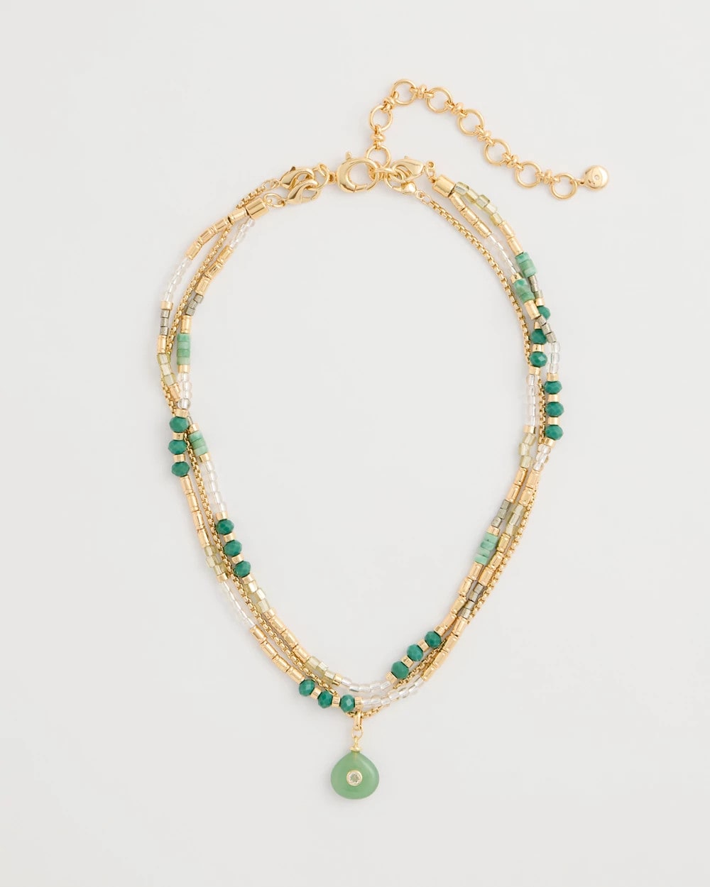 Chico's | Aventurine Stone Pendant Necklace/ Green