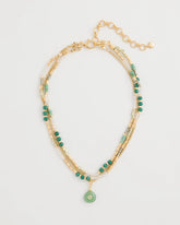 Chico's | Aventurine Stone Pendant Necklace/ Green