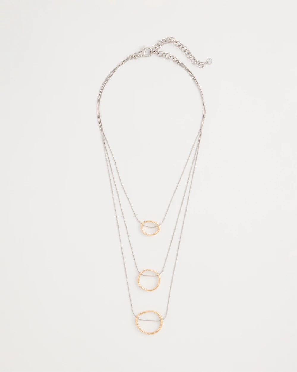 Chico's | Mixed Metal Triple Circle Pendant Necklace/ Mixed Metals